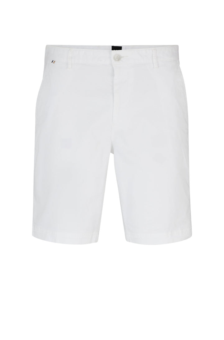 BOSS Slim Fit Shorts in Cotton Mix - SLICE-SHORT 10258498 01-50512524- Concorde Fashion#color_white-100