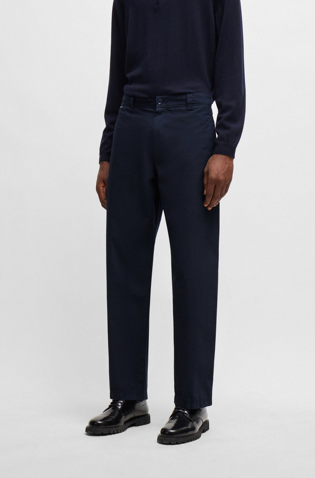 BOSS Relaxed Fit Trousers in Cotton Mix - KEAMON 10258513 01-50514199- Concorde Fashion#color_navy-404
