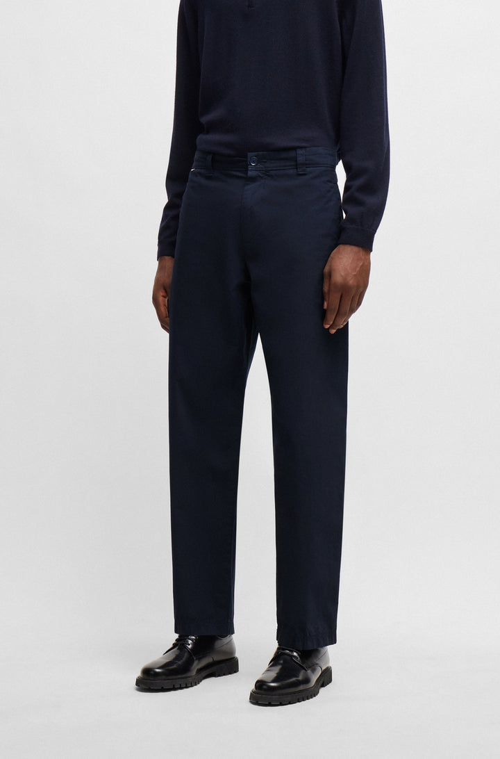 BOSS Relaxed Fit Trousers in Cotton Mix - KEAMON 10258513 01-50514199- Concorde Fashion#color_navy-404