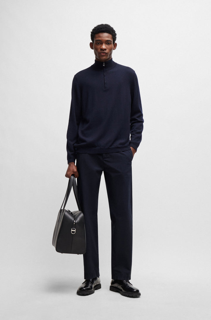 BOSS Relaxed Fit Trousers in Cotton Mix - KEAMON 10258513 01-50514199- Concorde Fashion#color_navy-404