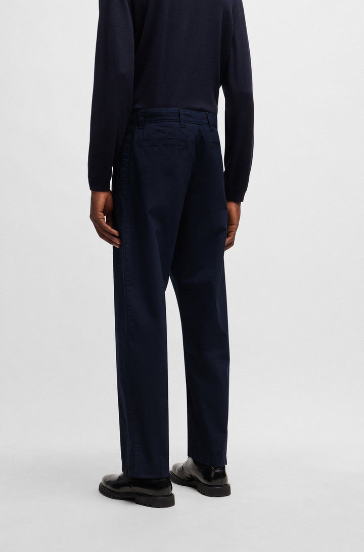 BOSS Relaxed Fit Trousers in Cotton Mix - KEAMON 10258513 01-50514199- Concorde Fashion#color_navy-404