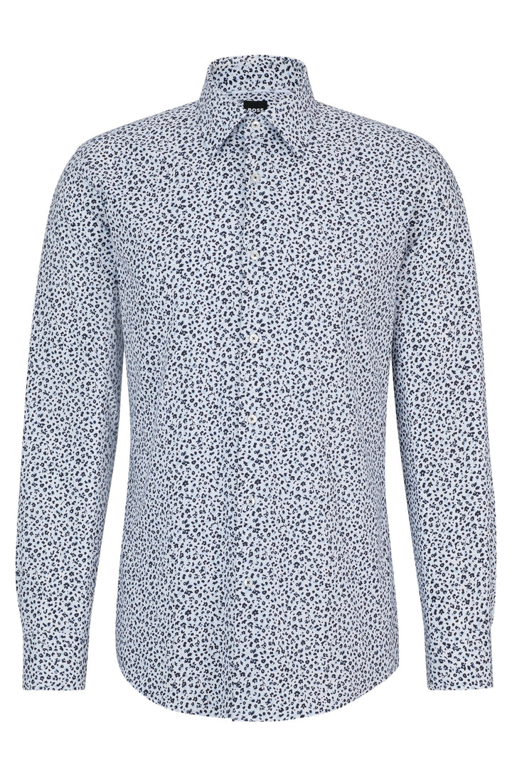 BOSS Slim Fit Formal Shirt in Cotton Mix - H-HANK-KENT-C1-214 10258874 01-50512664- Concorde Fashion#color_navy-410