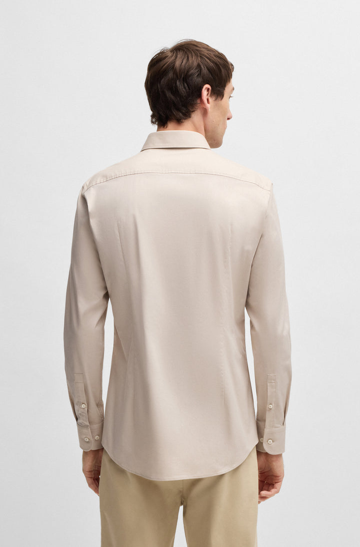 BOSS Formal Shirts Slim Fit in Cotton Mix - H-HANK-KENT-C1-214 10258875 01-50519867- Concorde Fashion#color_beige-275