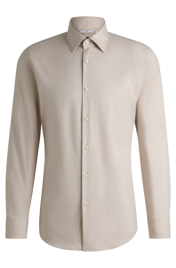 BOSS Formal Shirts Slim Fit in Cotton Mix - H-HANK-KENT-C1-214 10258875 01-50519867- Concorde Fashion#color_beige-275