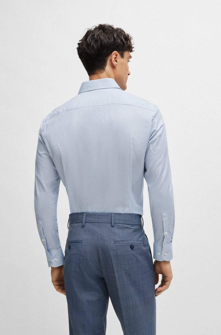 BOSS Slim Fit Formal Shirt in Cotton Mix - H-HANK-KENT-C1-214 10258898 01-50512852- Concorde Fashion#color_blue-450
