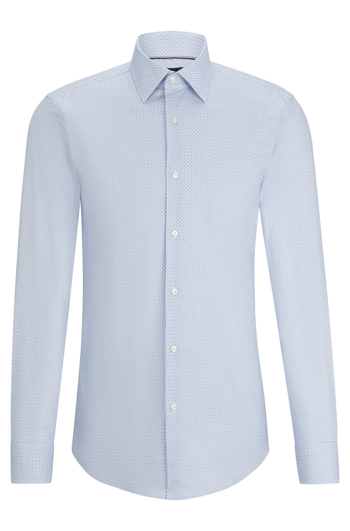 BOSS Slim Fit Formal Shirt in Cotton Mix - H-HANK-KENT-C1-214 10258898 01-50512852- Concorde Fashion#color_blue-450