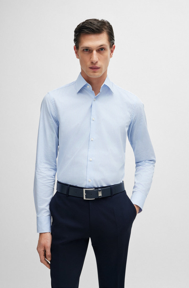 BOSS Slim Fit Formal Shirt in Cotton - H-HANK-KENT-C1-214 10258946 01-50512935- Concorde Fashion#color_blue-450