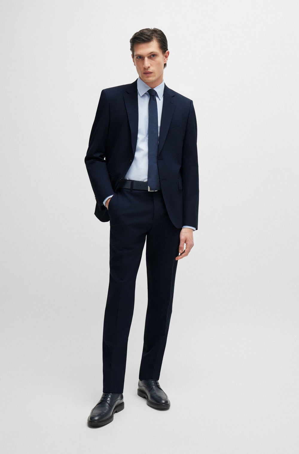 BOSS Slim Fit Formal Shirt in Cotton - H-HANK-KENT-C1-214 10258946 01-50512935- Concorde Fashion#color_blue-450