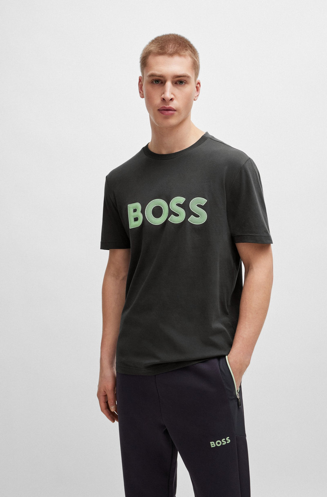 BOSS Regular Fit T-Shirts in Cotton - TEE 1 10258989 01-50512866- Concorde Fashion#color_charcoal-016