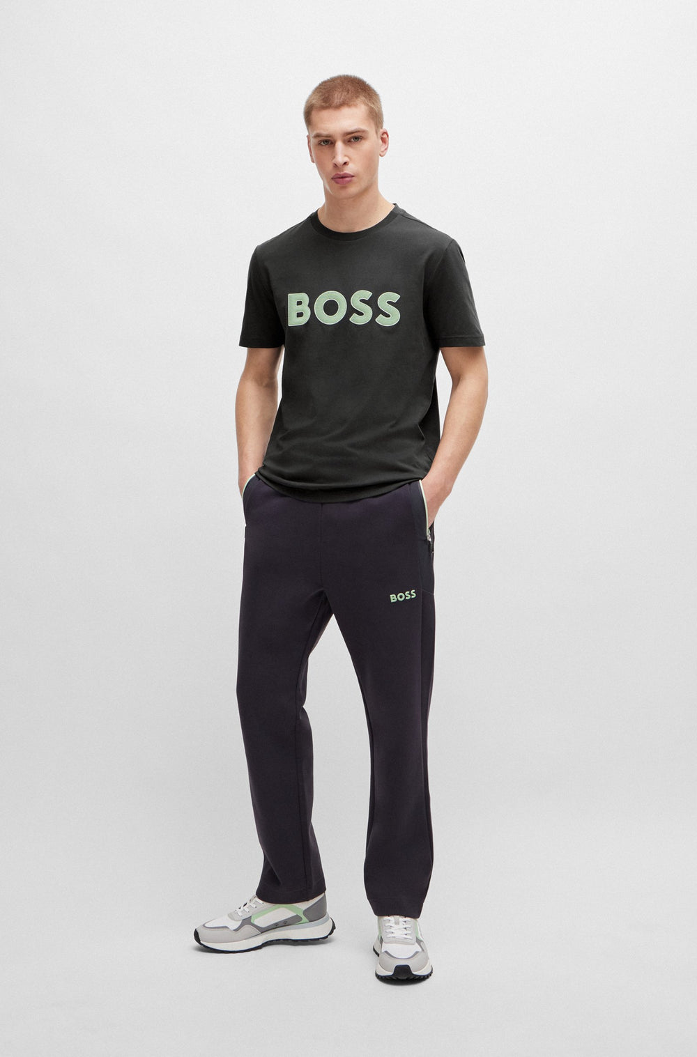BOSS Regular Fit T-Shirts in Cotton - TEE 1 10258989 01-50512866- Concorde Fashion#color_charcoal-016