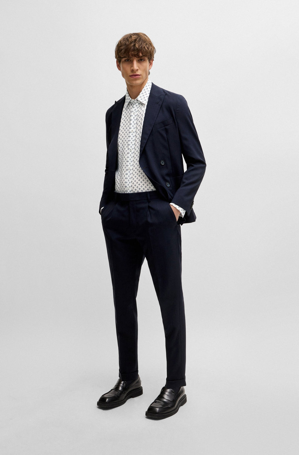 BOSS Regular Fit Casual Shirts in Viscose - S-LIAM-KENT-C1-233 10258997 01-50513389- Concorde Fashion#color_white-100