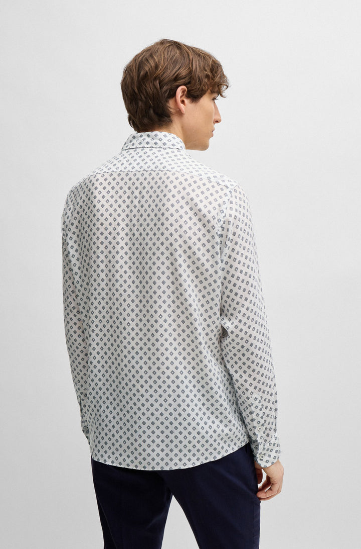 BOSS Regular Fit Casual Shirts in Viscose - S-LIAM-KENT-C1-233 10258997 01-50513389- Concorde Fashion#color_white-100