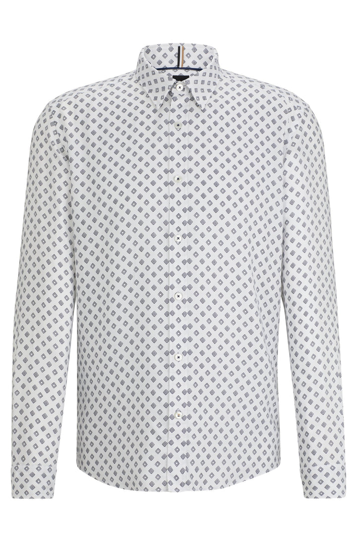 BOSS Regular Fit Casual Shirts in Viscose - S-LIAM-KENT-C1-233 10258997 01-50513389- Concorde Fashion#color_white-100