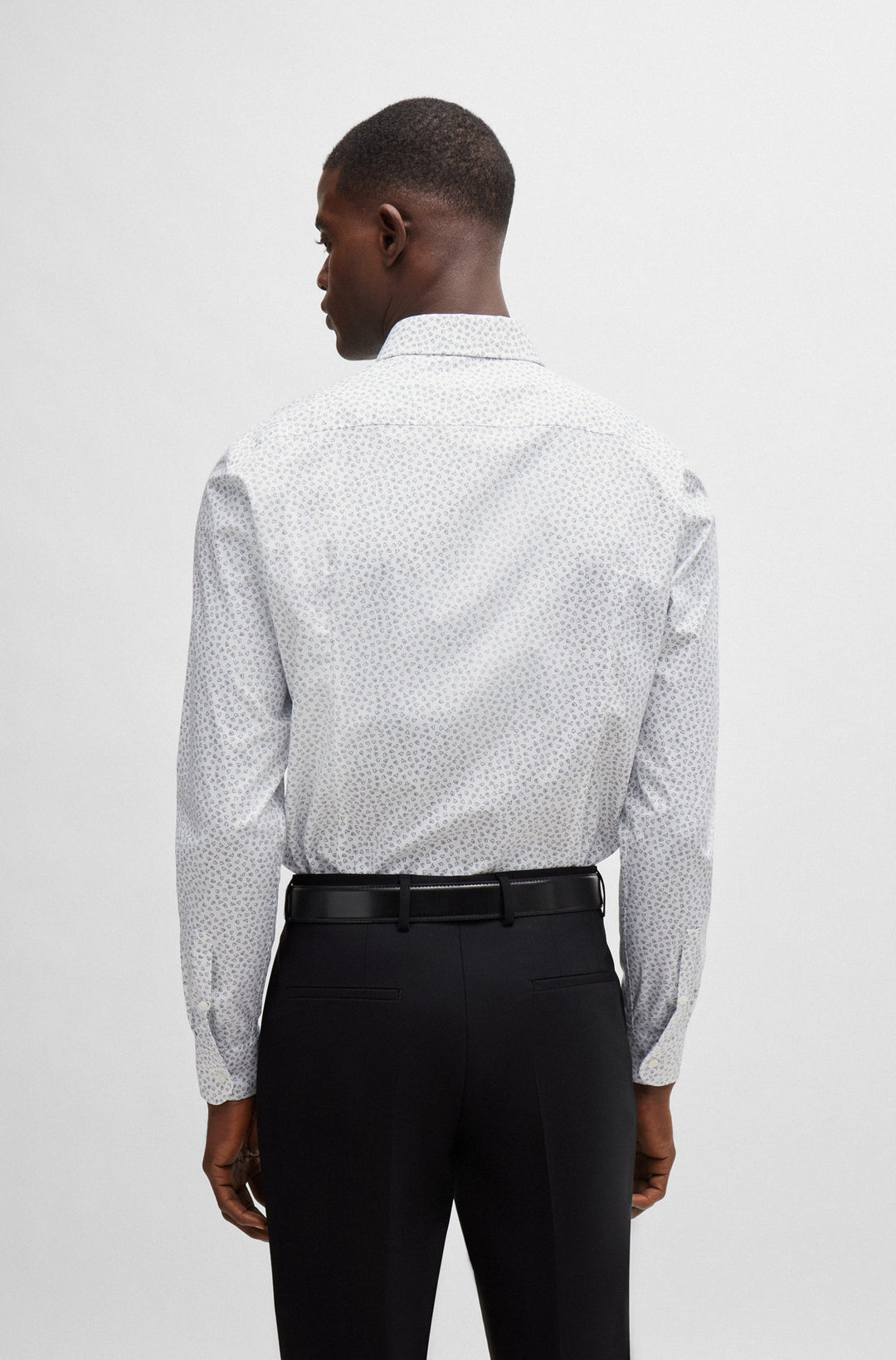 BOSS Slim Fit Formal Shirt in Cotton Mix - H-HANK-KENT-C1-214 10258998 01-50513526- Concorde Fashion#color_white-120
