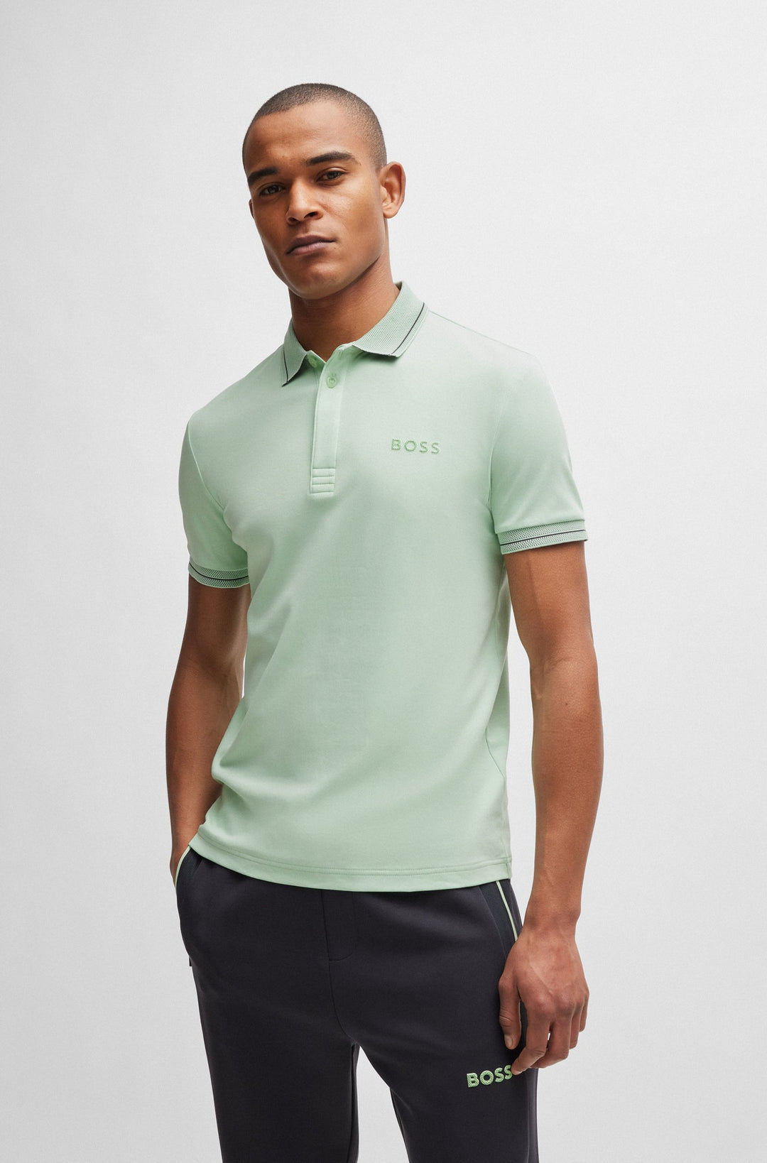 BOSS Slim Fit Polos in Cotton - PAULE 1 10259002 01-50512892- Concorde Fashion#color_green-388