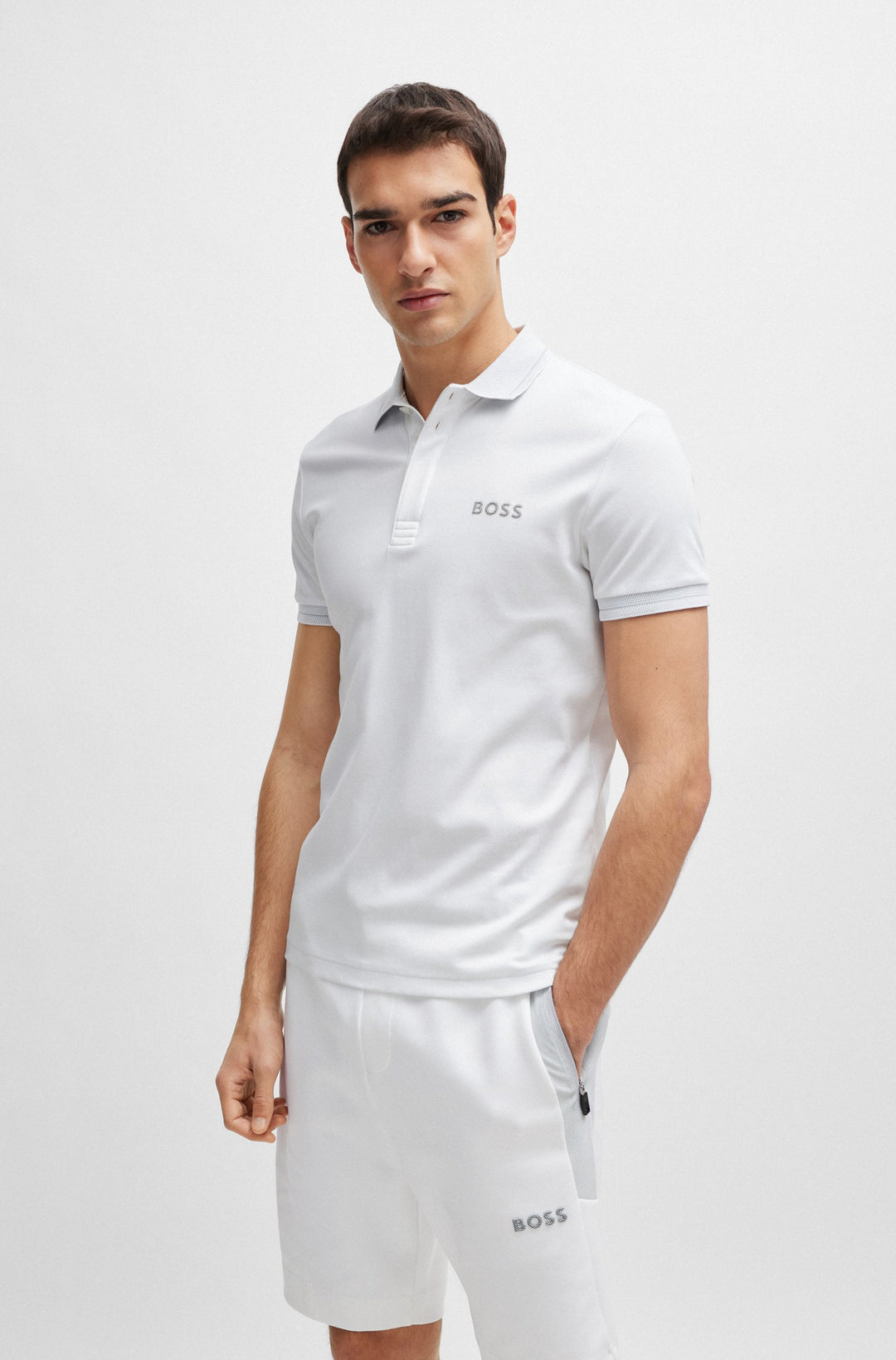 BOSS Slim Fit Polos in Cotton - PAULE 1 10259002 01-50512892- Concorde Fashion#color_white-100