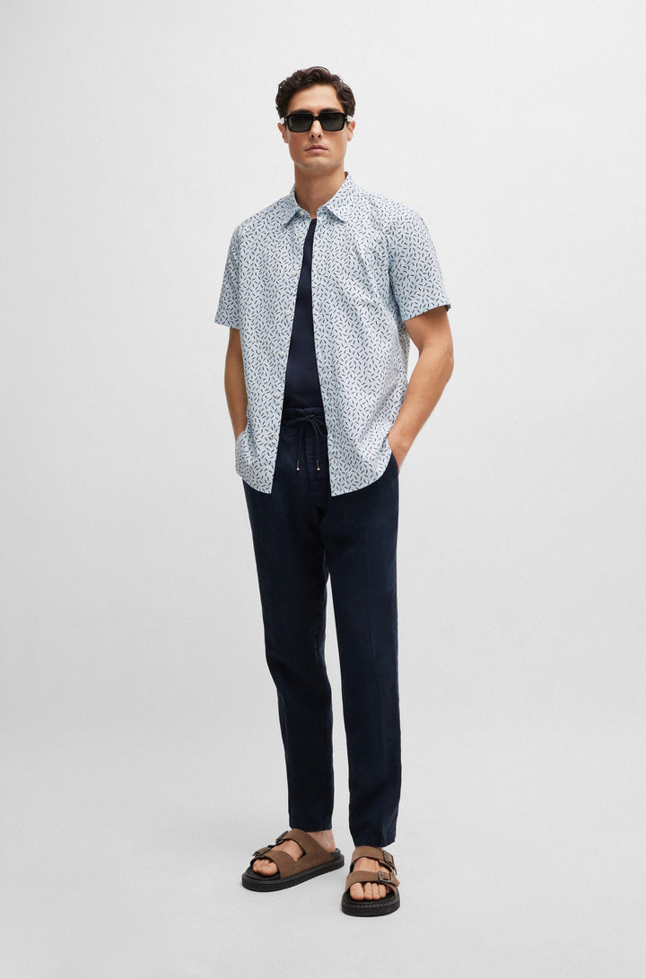 BOSS Slim Fit Casual Shirts in Cotton - S-ROAN-KEN-SH-C1-242 10259006 01-50513394- Concorde Fashion#color_blue-450