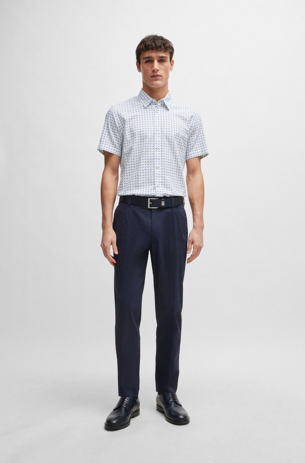 BOSS Slim Fit Casual Shirts in Cotton - S-ROAN-KEN-SH-C1-242 10259006 01-50513394- Concorde Fashion#color_white-100