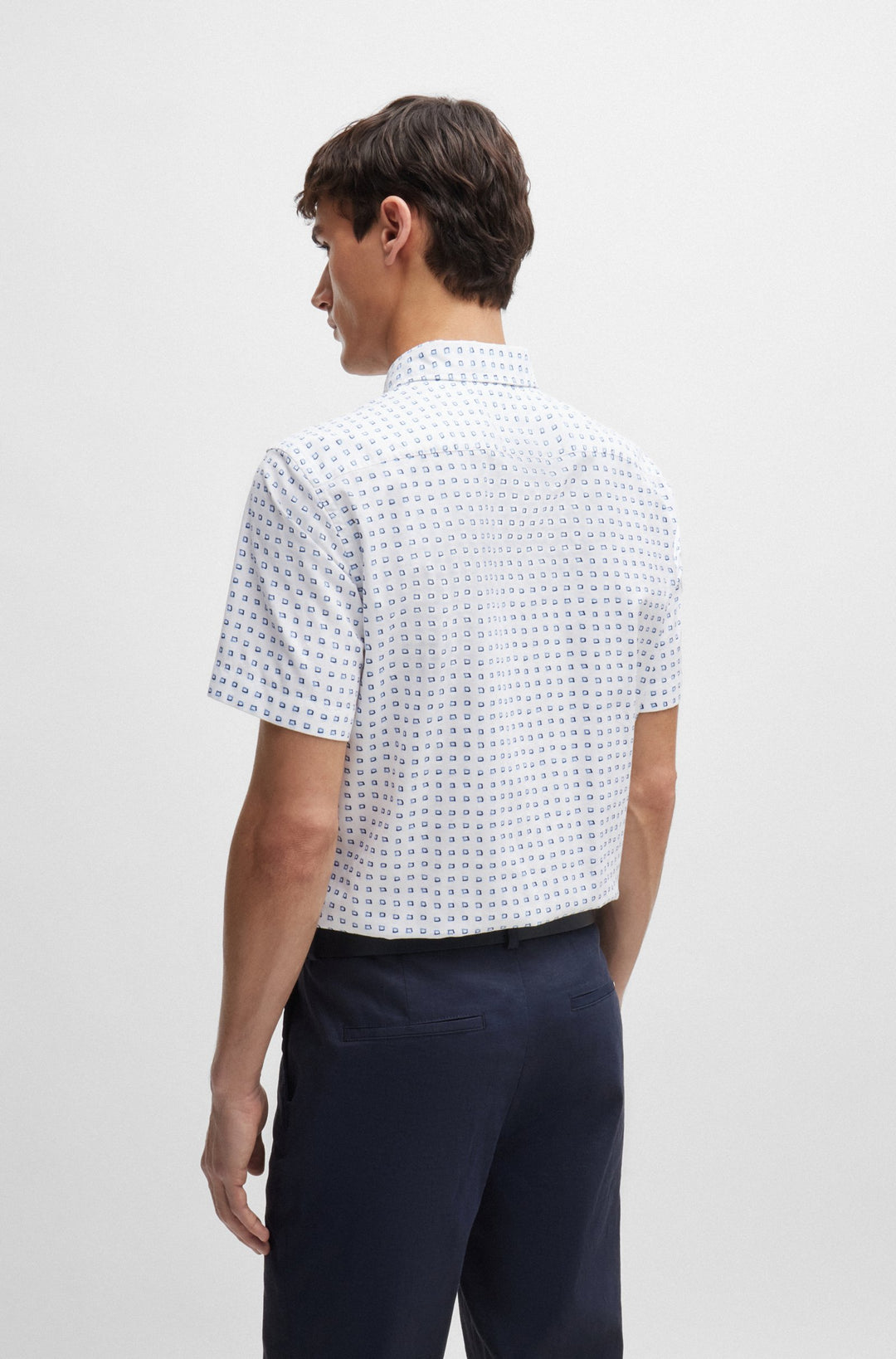BOSS Slim Fit Casual Shirts in Cotton - S-ROAN-KEN-SH-C1-242 10259006 01-50513394- Concorde Fashion#color_white-100