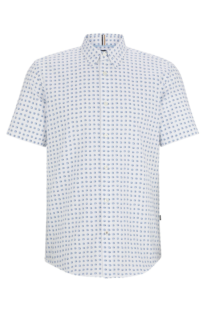 BOSS Slim Fit Casual Shirts in Cotton - S-ROAN-KEN-SH-C1-242 10259006 01-50513394- Concorde Fashion#color_white-100