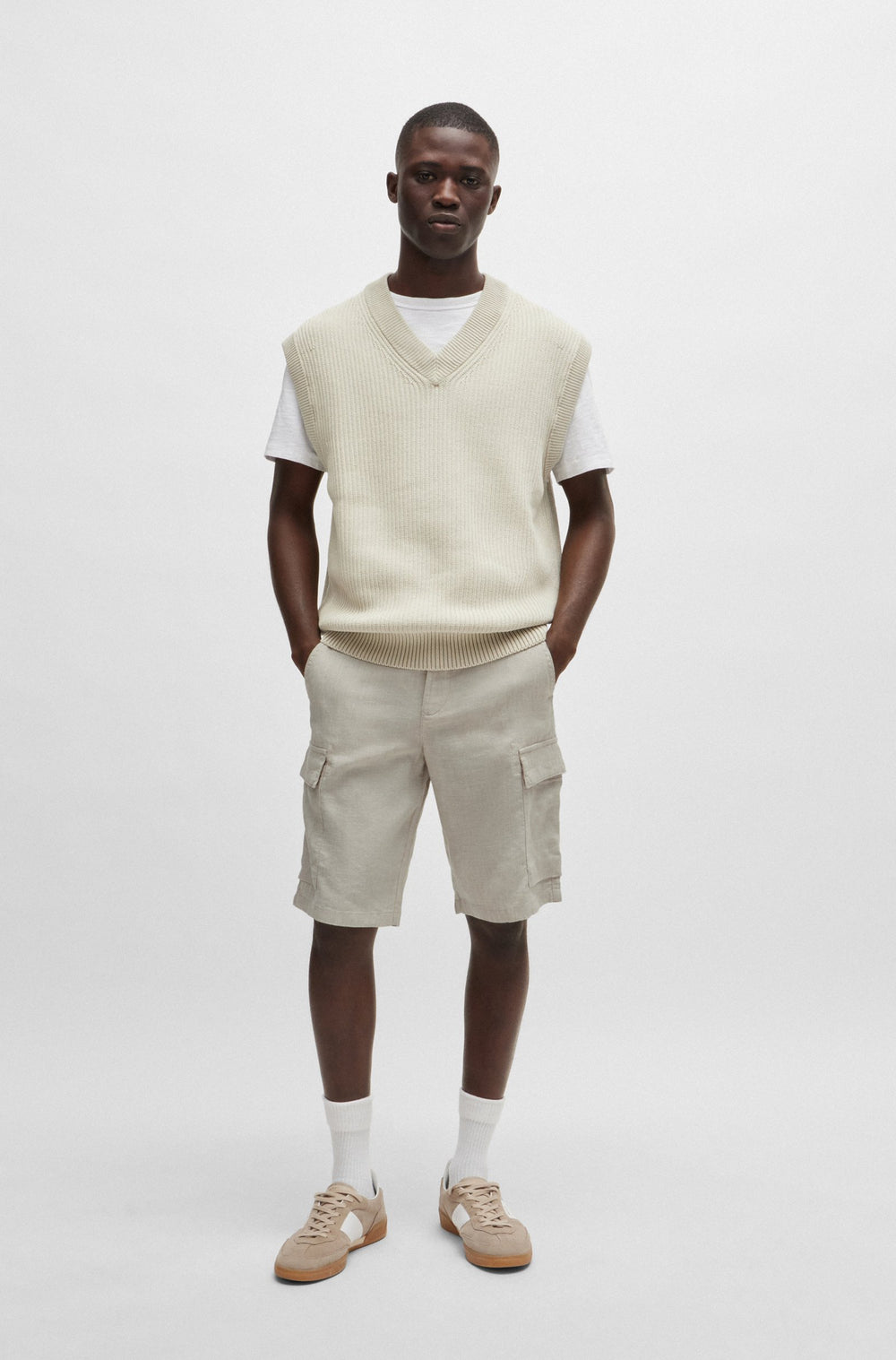 BOSS  Shorts in Linen Mix - SISLA-6-CARGO-SHORTS 10259054 01-50513018- Concorde Fashion#color_beige-271