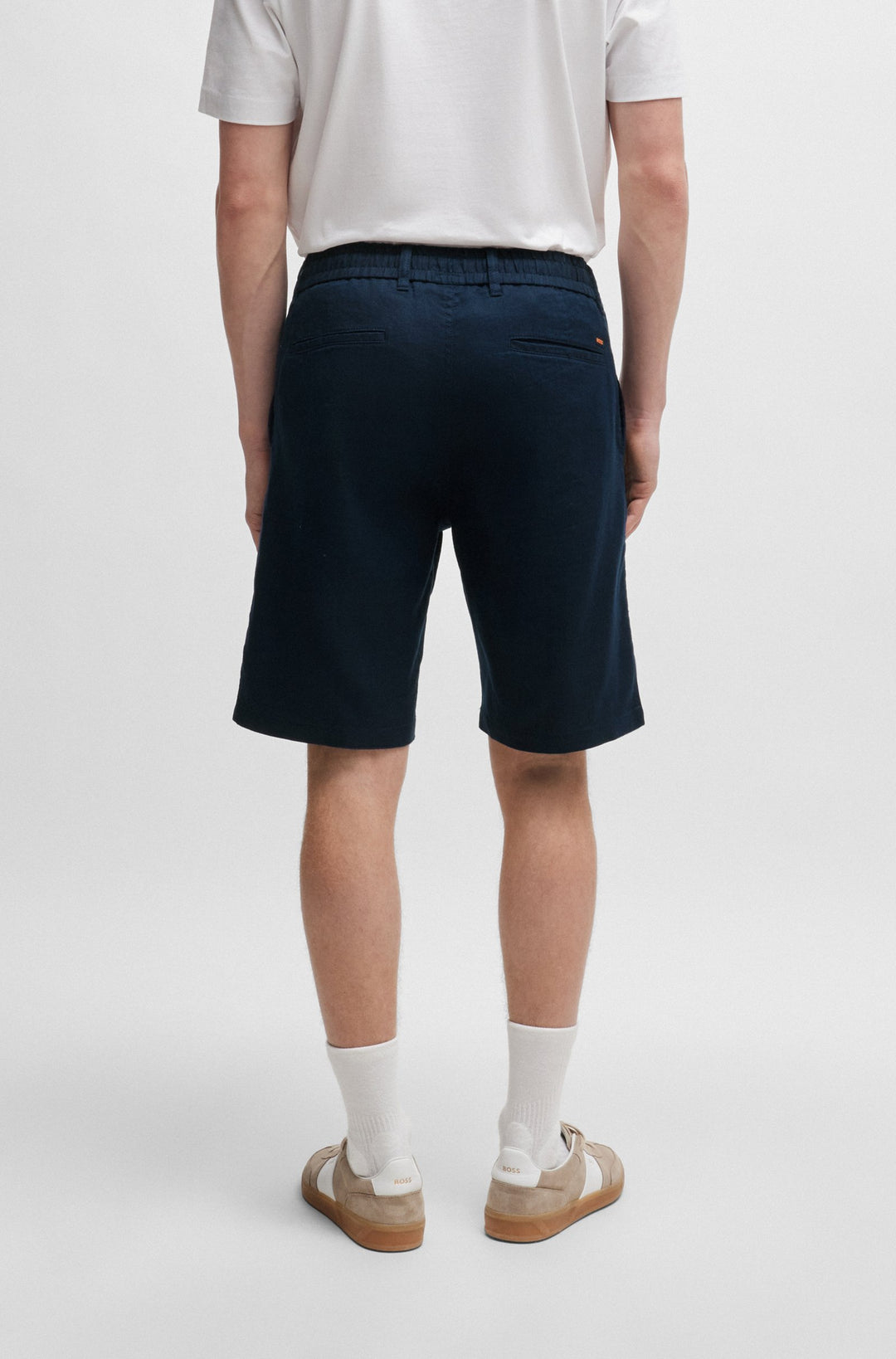 BOSS Tapered Fit Trousers in Linen Mix - CHINO-TAPERED-DS-1-S 10259054 01-50513027- Concorde Fashion#color_navy-404