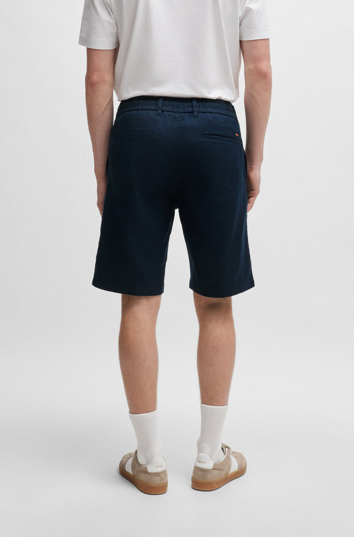 BOSS Tapered Fit Trousers in Linen Mix - CHINO-TAPERED-DS-1-S 10259054 01-50513027- Concorde Fashion#color_navy-404