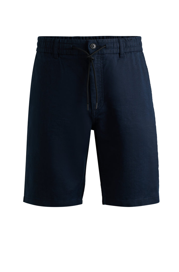 BOSS Tapered Fit Trousers in Linen Mix - CHINO-TAPERED-DS-1-S 10259054 01-50513027- Concorde Fashion#color_navy-404