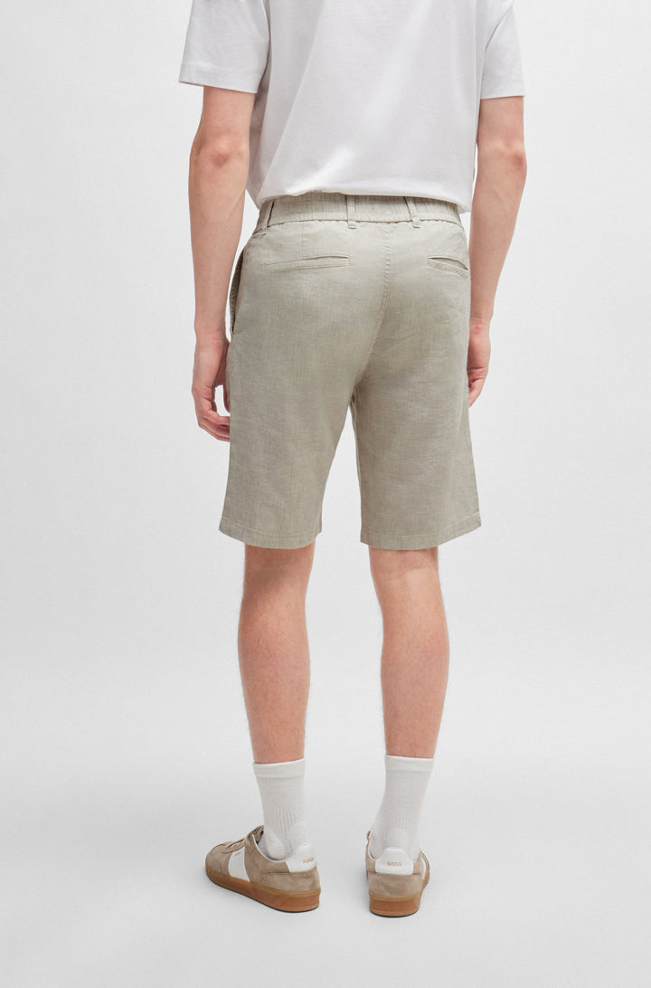 BOSS Tapered Fit Trousers in Linen Mix - CHINO-TAPERED-DS-1-S 10259054 01-50513027- Concorde Fashion#color_beige-271
