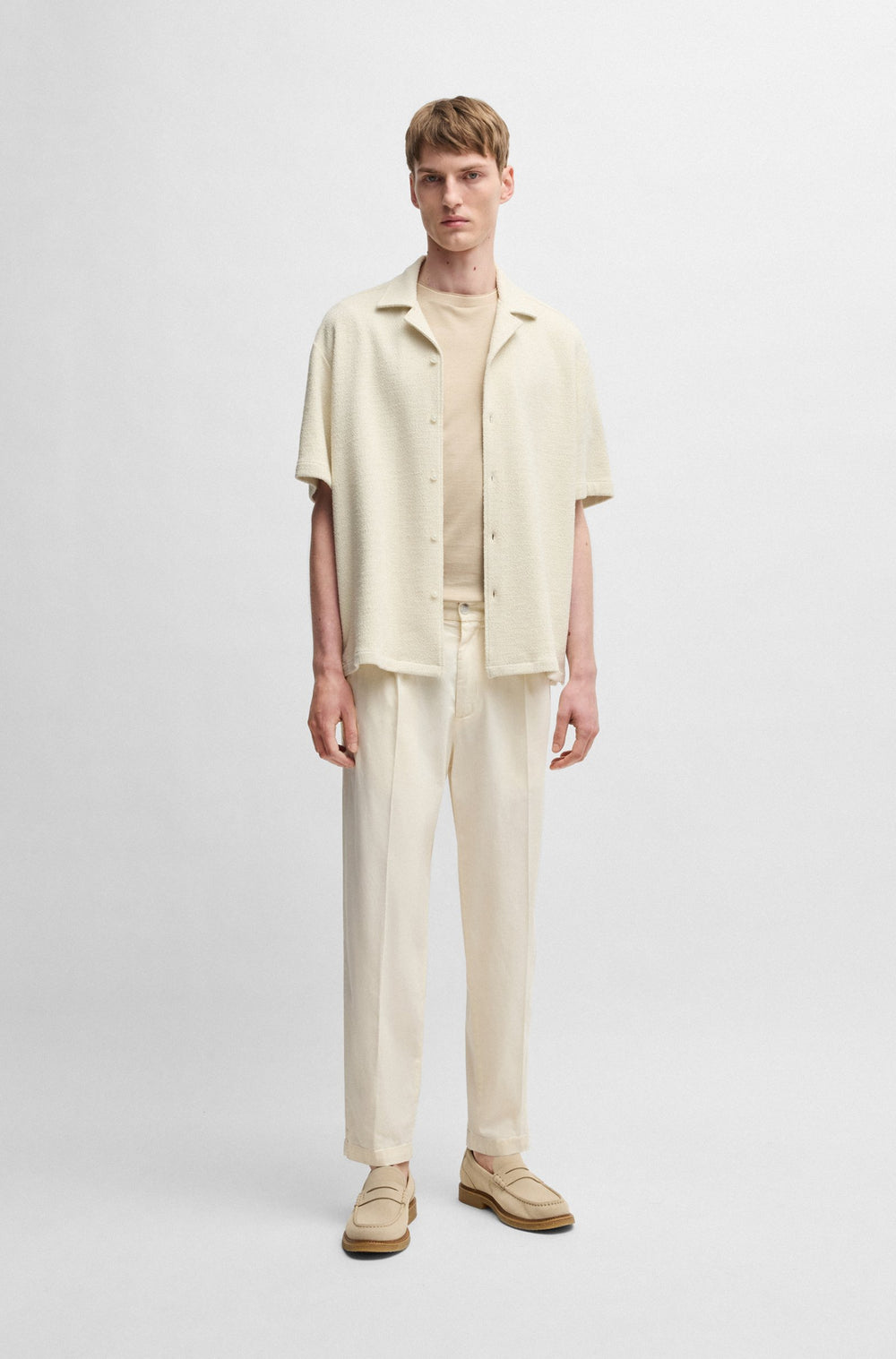 BOSS Trousers Tapered Fit - C-PERIN-PL 50538059- Concorde Fashion#color_white-131