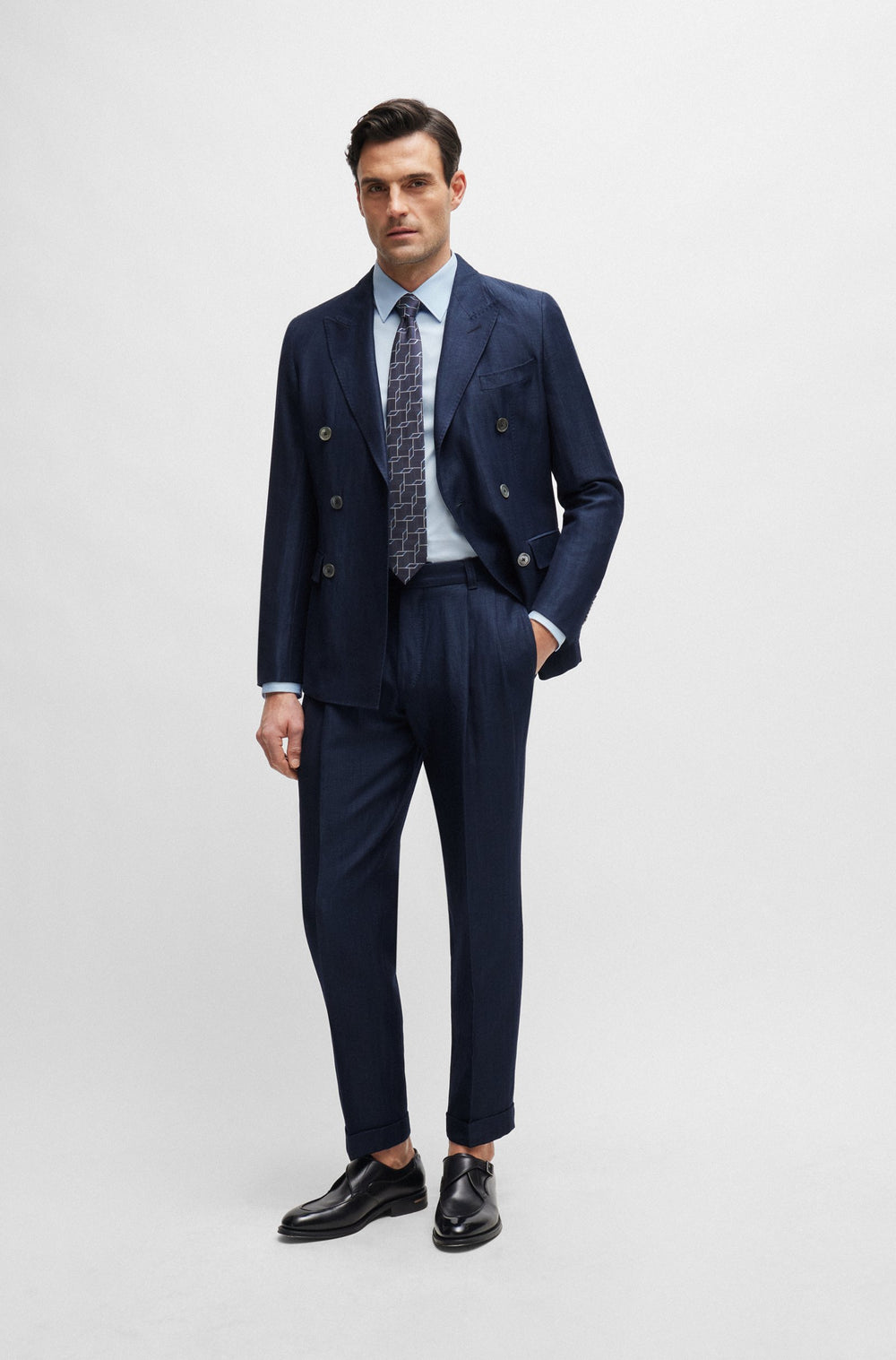 BOSS CAMEL Slim Fit Formal Jackets in Wool Mix - L-HESTON-DB-242 10259125 01-50514370- Concorde Fashion#color_blue-497