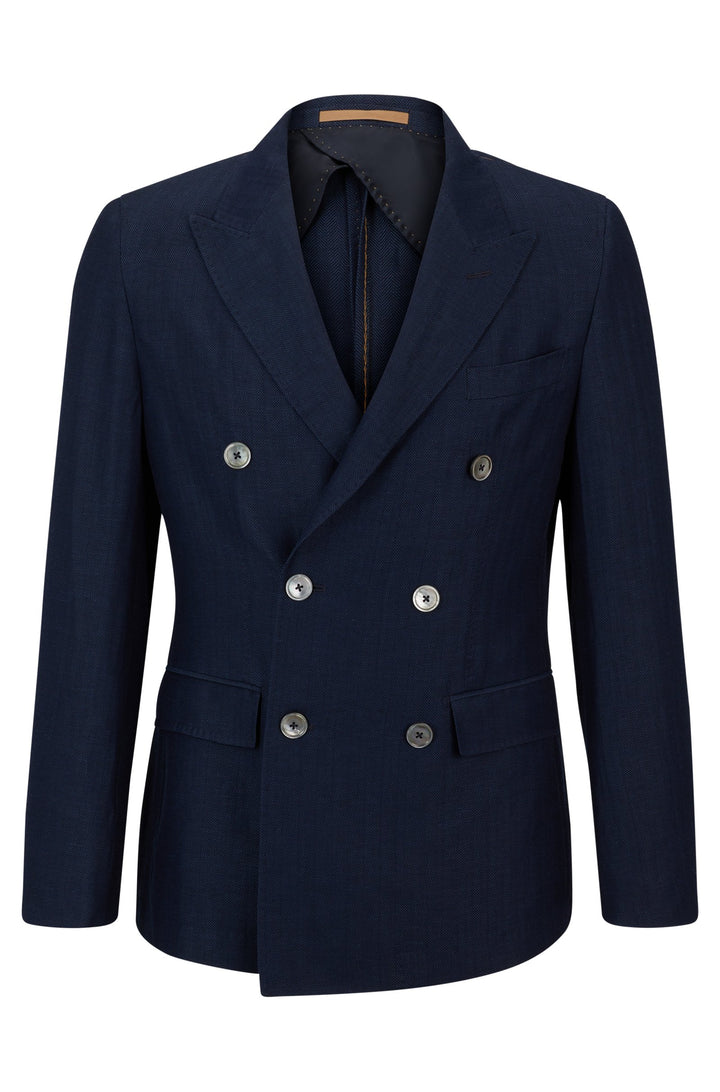BOSS CAMEL Slim Fit Formal Jackets in Wool Mix - L-HESTON-DB-242 10259125 01-50514370- Concorde Fashion#color_blue-497