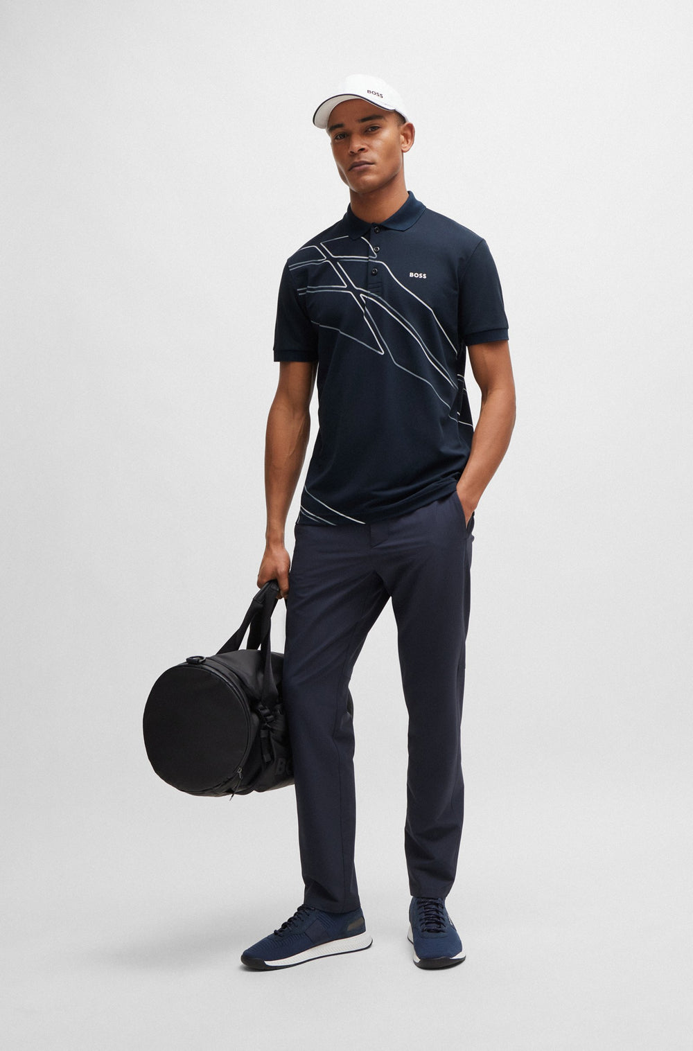 BOSS Regular Fit Polos in Cotton Mix - PADDY 3 10259154 01-50512766- Concorde Fashion#color_navy-402