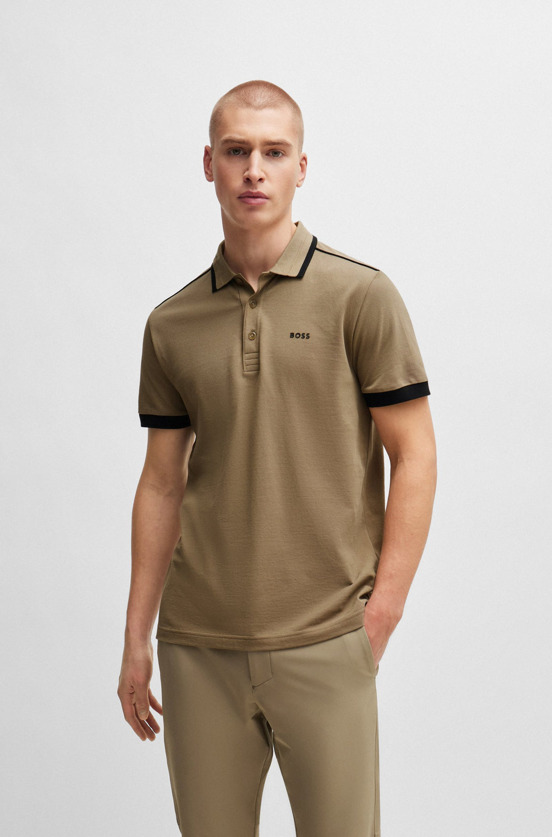BOSS Regular Fit Polos in Cotton - PADDY 1 10259156 01-50512995- Concorde Fashion#color_green-334
