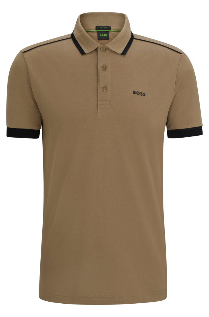 BOSS Regular Fit Polos in Cotton - PADDY 1 10259156 01-50512995- Concorde Fashion#color_green-334