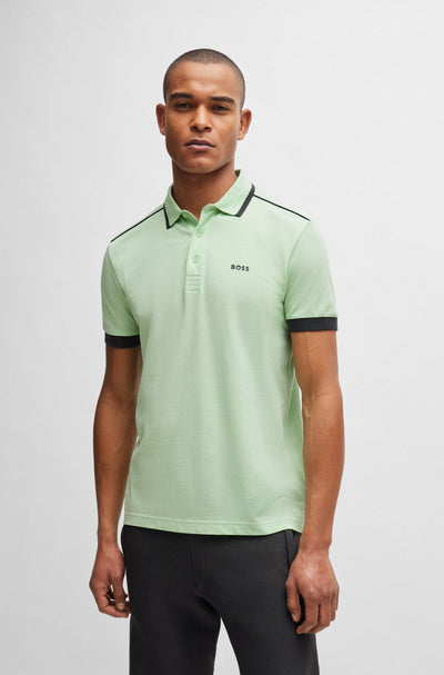 BOSS Regular Fit Polos in Cotton - PADDY 1 10259156 01-50512995- Concorde Fashion#color_green-388