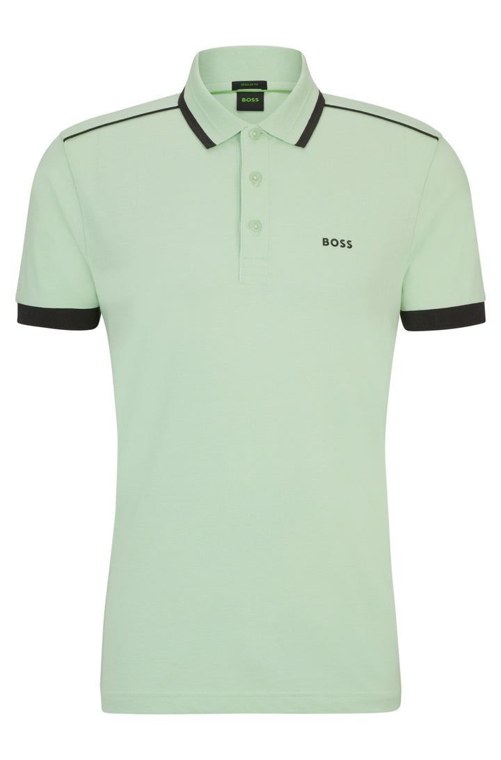 BOSS Regular Fit Polos in Cotton - PADDY 1 10259156 01-50512995- Concorde Fashion#color_green-388