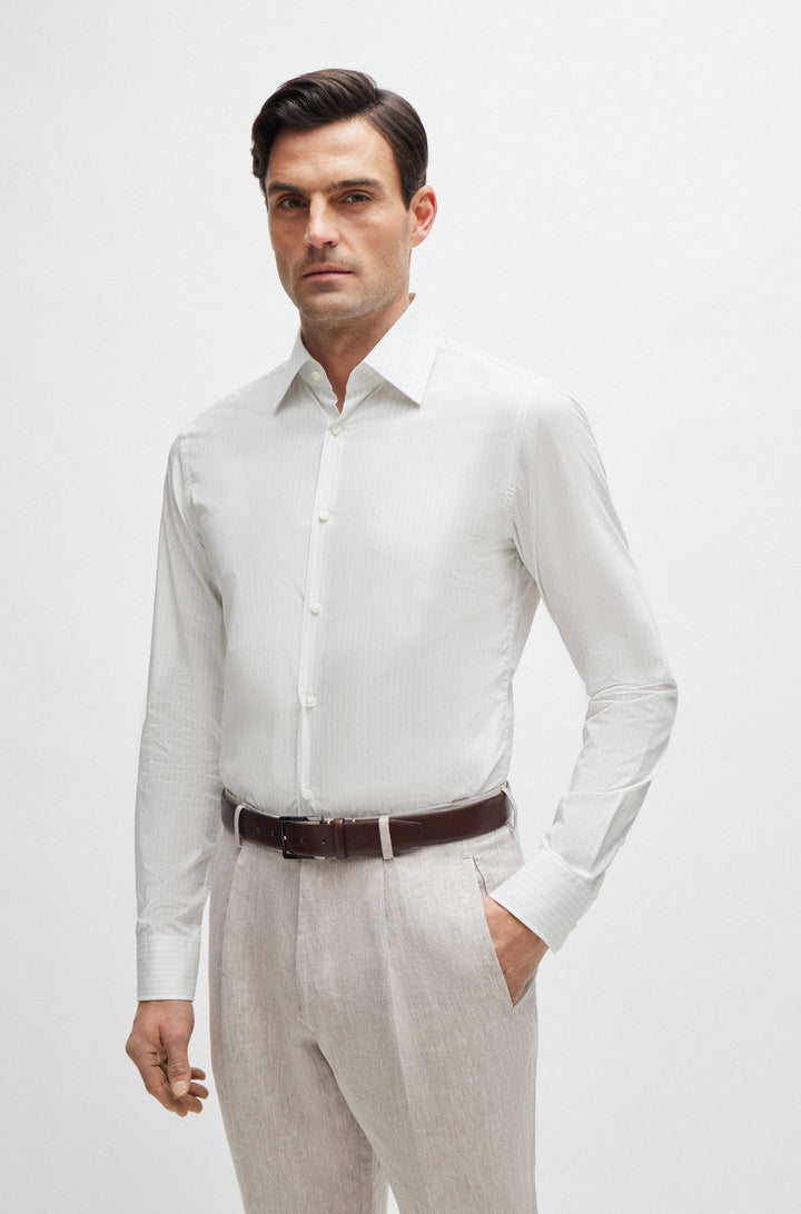 BOSS CAMEL Slim Fit Formal Shirt in Cotton - L-HAYS-KENTB-234 10259181 01-50514242- Concorde Fashion#color_grey-050