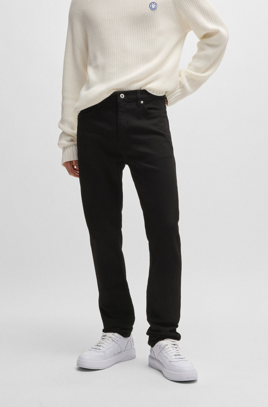 HUGO Jeans Slim Fit in Cotton Mix - ASH 10259229 03-50511483- Concorde Fashion#color_black-001