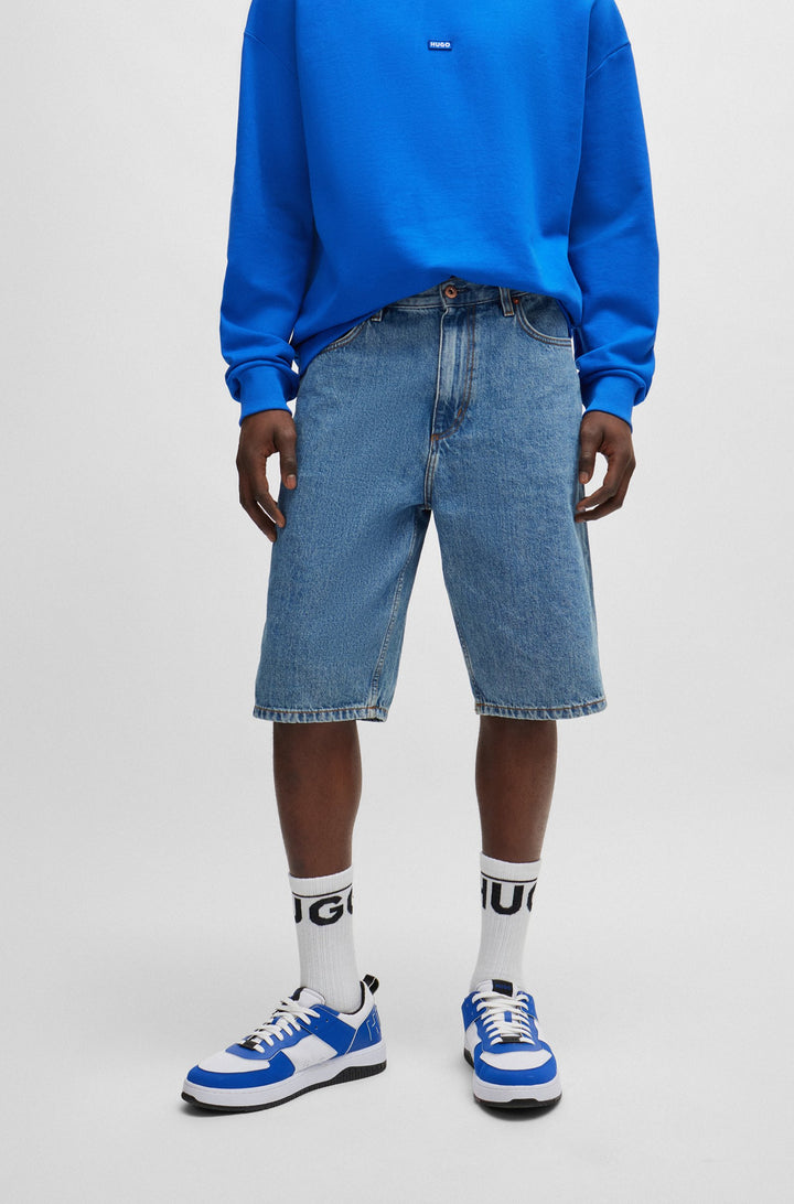 HUGO BLUE  Shorts in Cotton - SKATE SHORTS 10259233 01-50511586- Concorde Fashion#color_blue-420