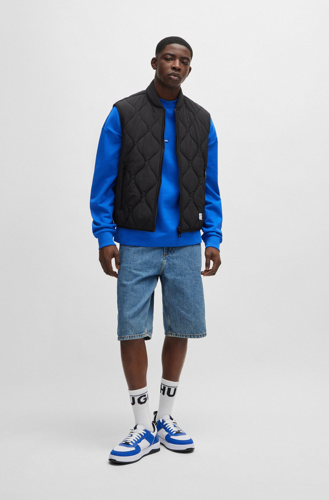HUGO BLUE  Shorts in Cotton - SKATE SHORTS 10259233 01-50511586- Concorde Fashion#color_blue-420