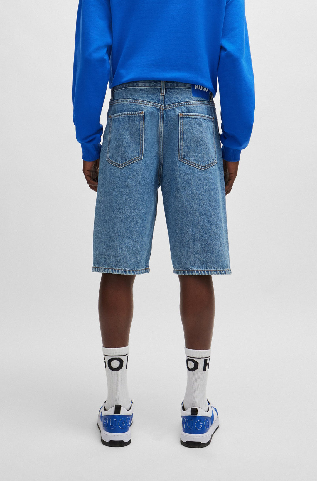 HUGO BLUE  Shorts in Cotton - SKATE SHORTS 10259233 01-50511586- Concorde Fashion#color_blue-420