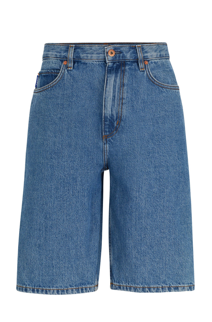 HUGO BLUE  Shorts in Cotton - SKATE SHORTS 10259233 01-50511586- Concorde Fashion#color_blue-420