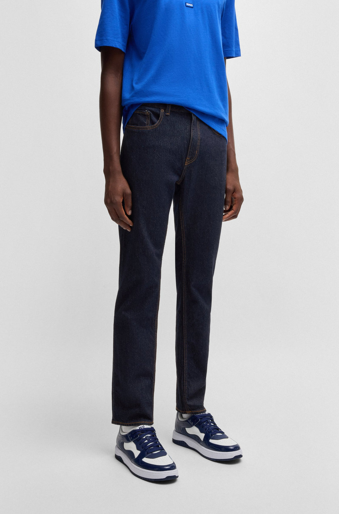 HUGO Jeans Slim Fit in Cotton Mix - ASH 10259241 03-50511422- Concorde Fashion#color_navy-401