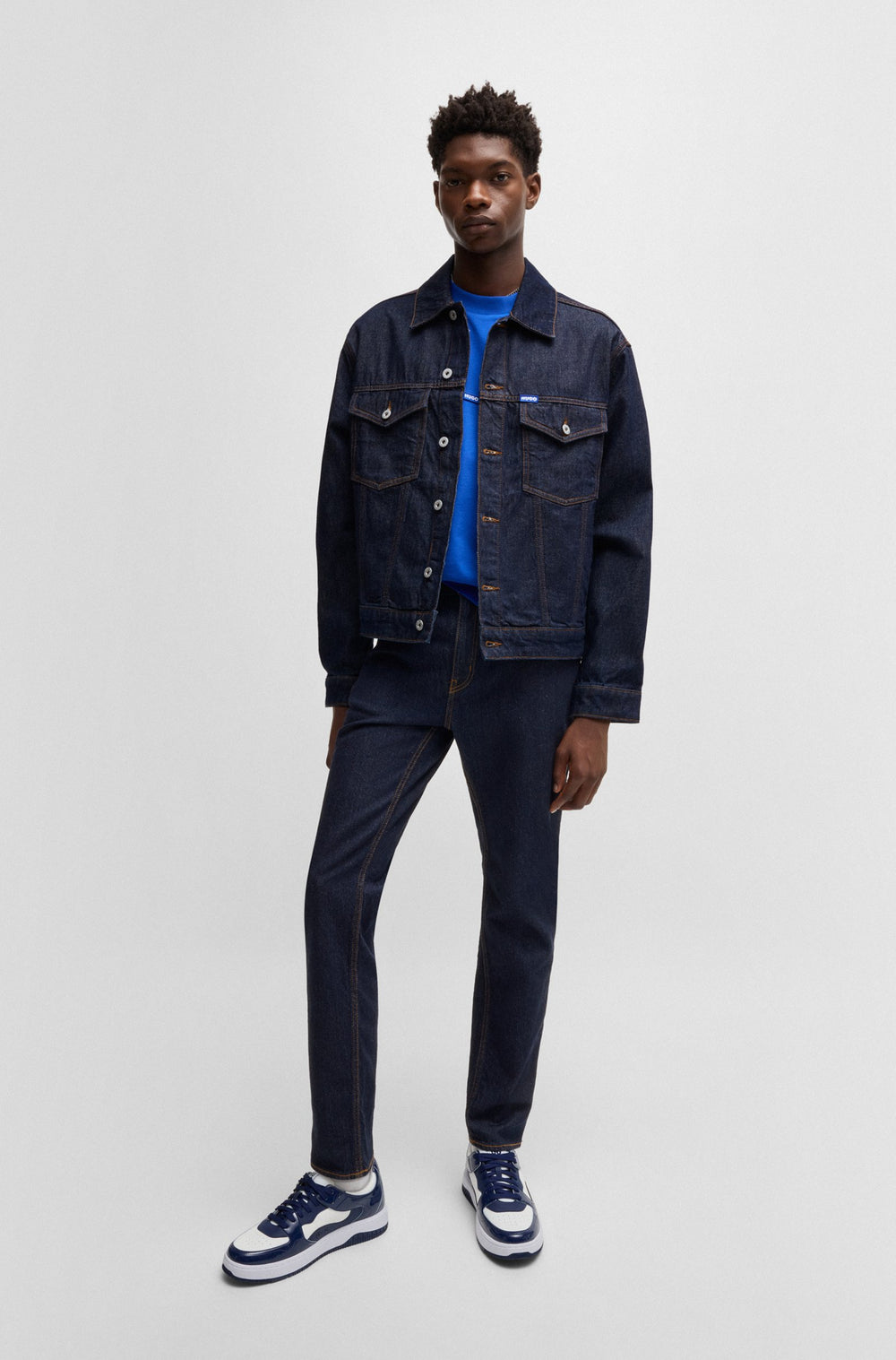 HUGO Jeans Slim Fit in Cotton Mix - ASH 10259241 03-50511422- Concorde Fashion#color_navy-401