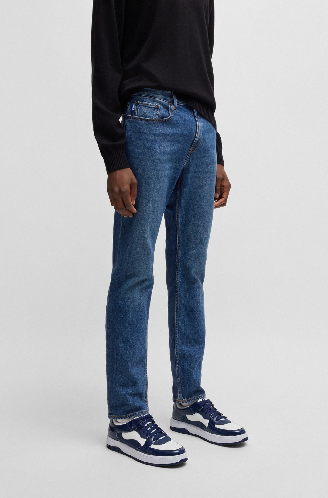 HUGO Jeans Slim Fit in Cotton Mix - ASH 10259241 05-50511503- Concorde Fashion#color_navy-419