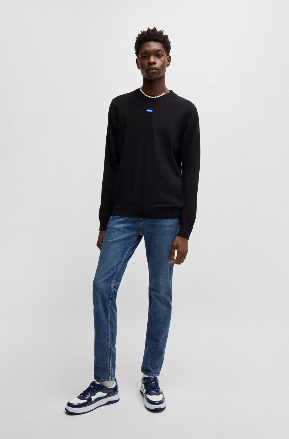HUGO Jeans Slim Fit in Cotton Mix - ASH 10259241 05-50511503- Concorde Fashion#color_navy-419