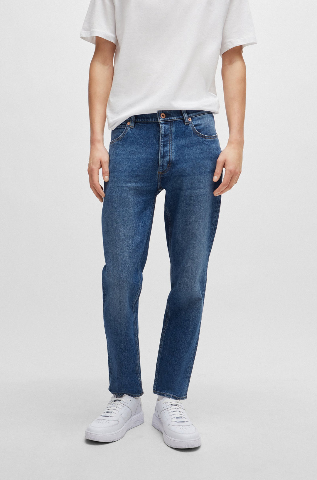HUGO BLUE Tapered Fit Jeans in Cotton Mix - BRODY 10259241 06-50511506- Concorde Fashion#color_navy-419