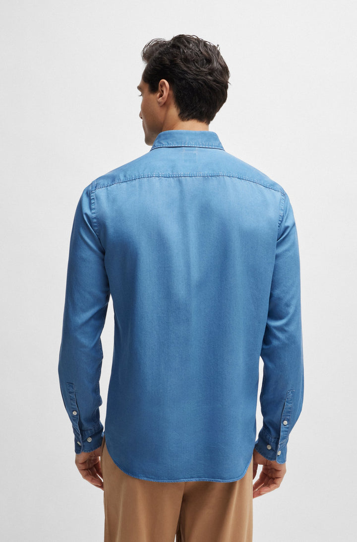 BOSS Casual Fit Casual Shirts in Viscose Mix - C-HAL-BD-C1-223 10259348 01-50513728- Concorde Fashion#color_blue-437