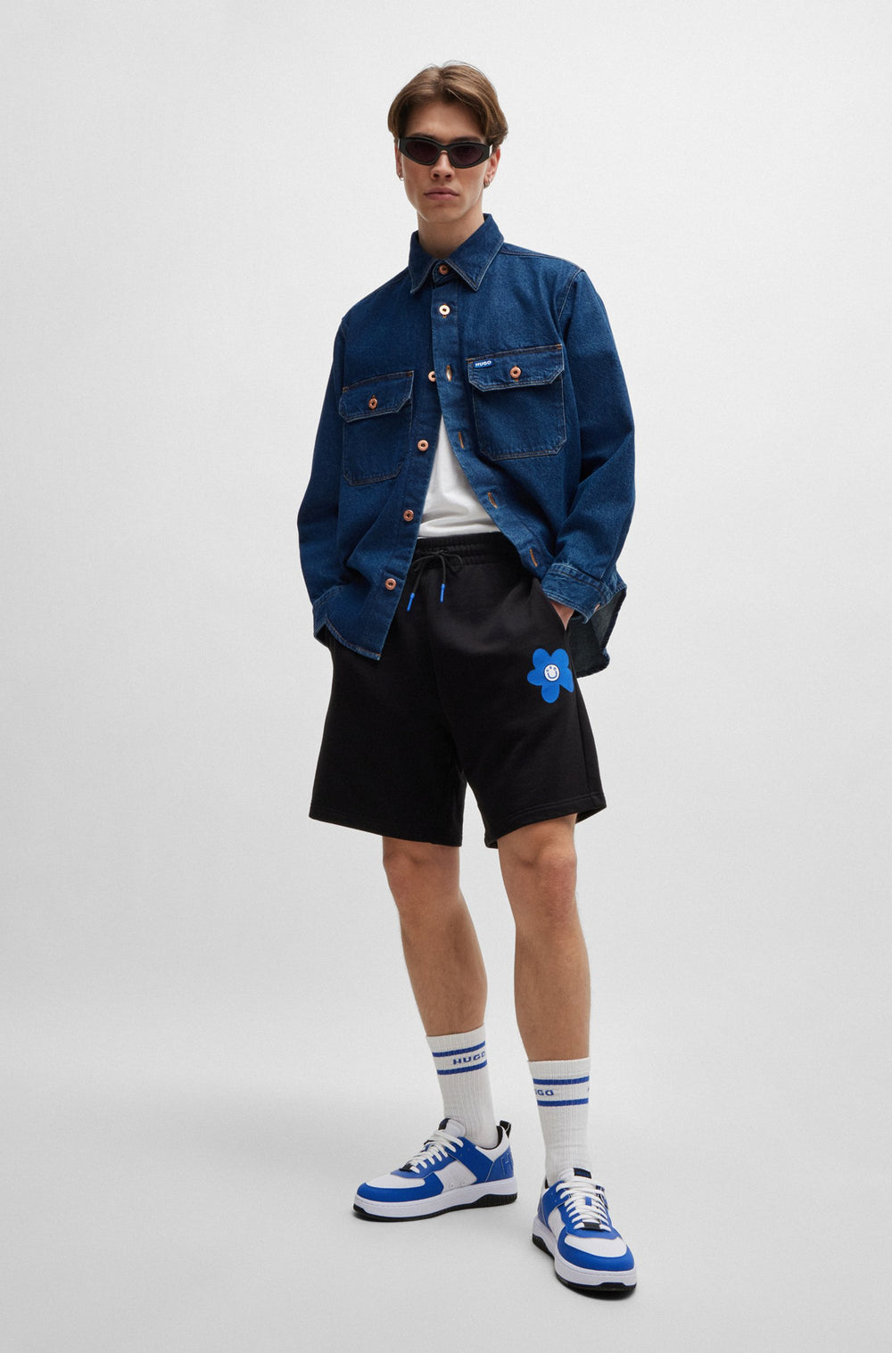 HUGO BLUE Oversize Fit Casual Shirts in Cotton - EBOLT 10259366 01-50513853- Concorde Fashion#color_blue-420